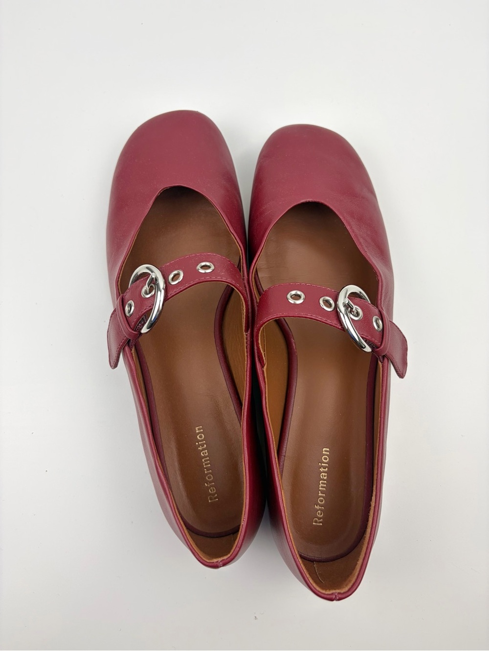 Reformation Bethany Mary Jane Flats Sz 6 L008